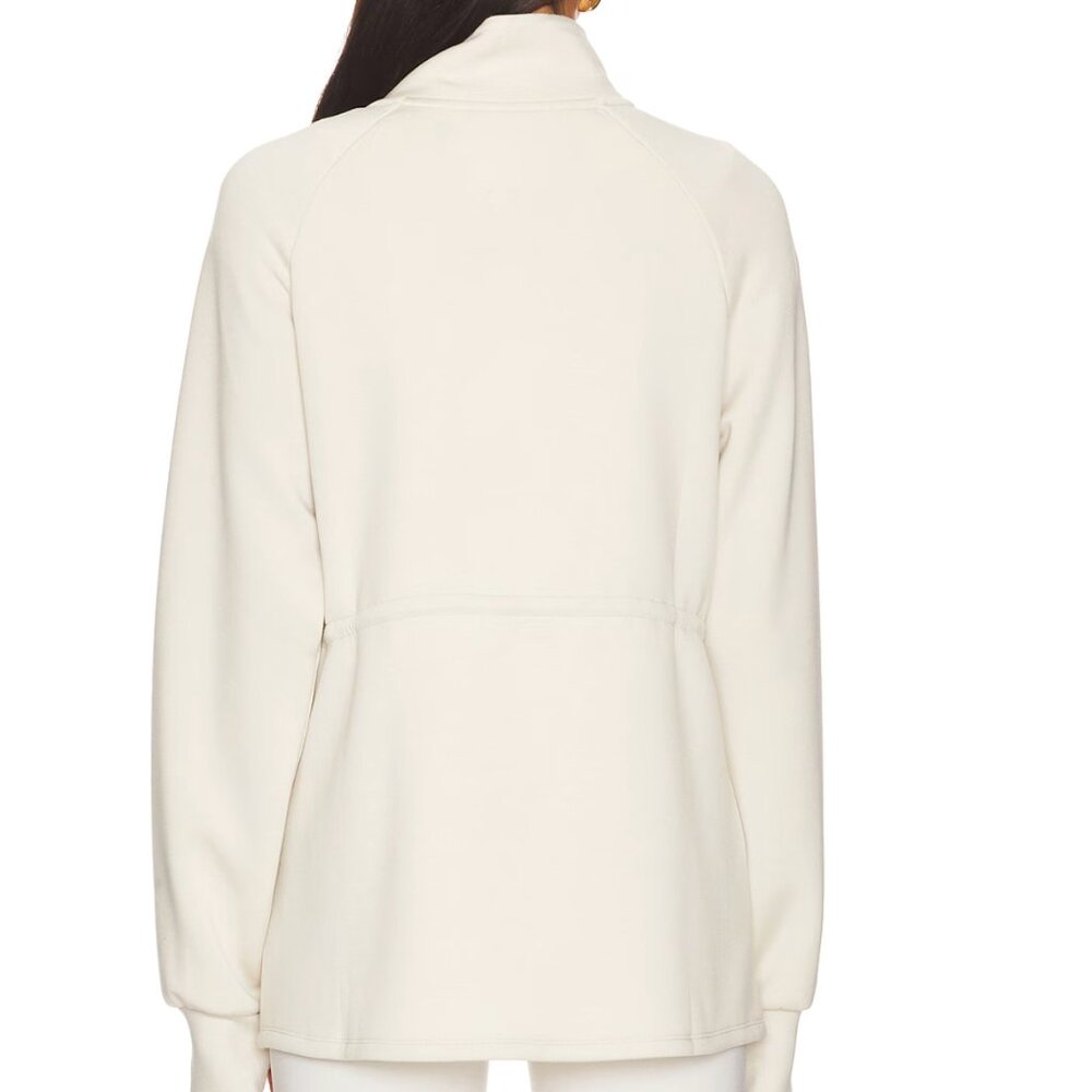 Varley Ailsa Zip Through Midlayer Sweater In Rainy Day Cream White Xs Xsmall View 3